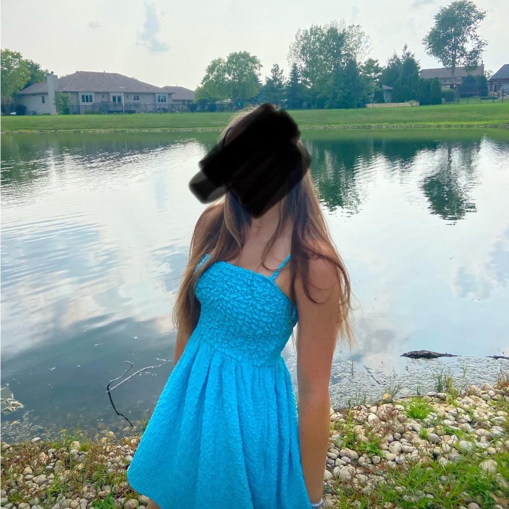 Blue Textured Sundress